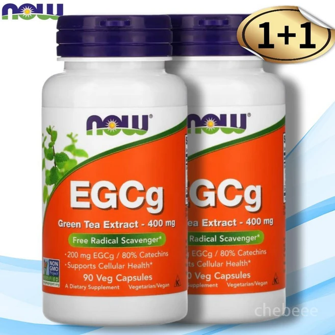나우 EGCg 디카페인 녹차 추출물 카데킨 400mg 90캡슐 2병, 2개 - 쿠팡