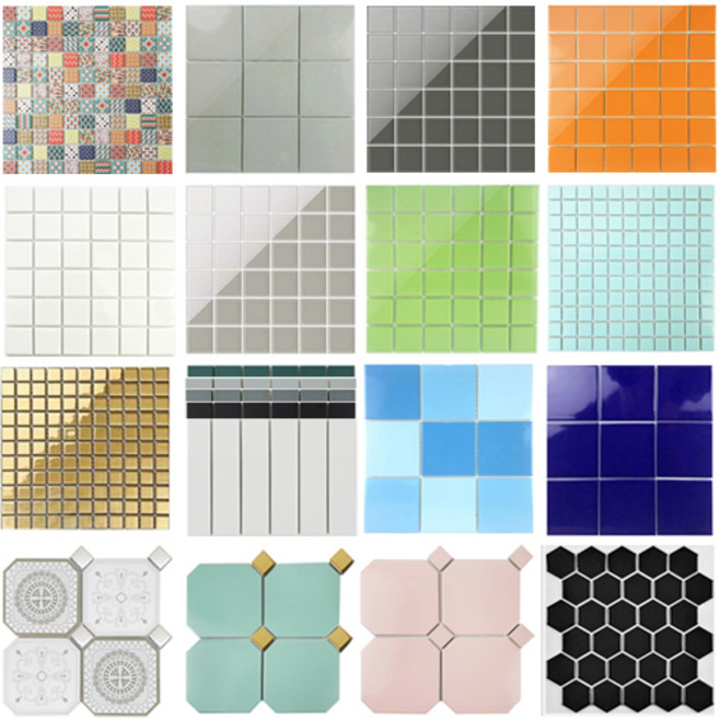 자기질 모자이크타일 벽 바닥타일 모음, 042.25mm 연두 유광, 1개