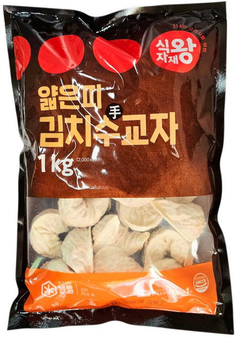 식자재왕 얇은피 김치수교자만두, 1개, 1kg