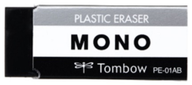 더주니 톰보 스탠다드 모노 지우개 10개 세트, 검정 소형