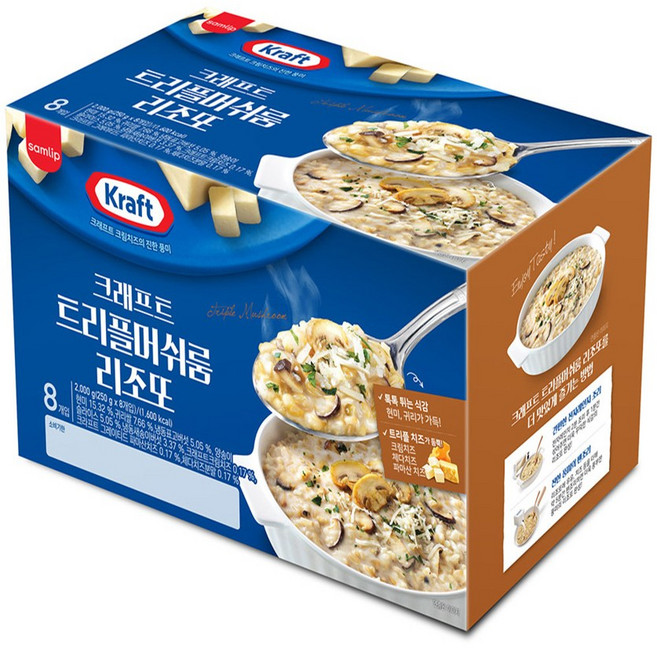 KRAFT 트리플머쉬룸 리조또 250g x 8 가공 즉석식품, 1개