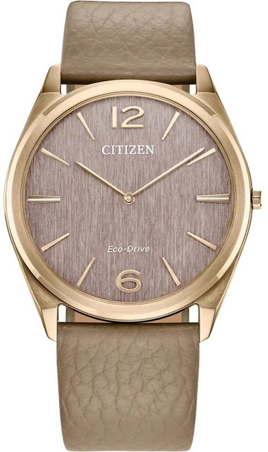 [Citizen] 시티즌 에코드라이브 여성 베이지 가죽 스트랩 스틸레토 시계 AR3123-00X