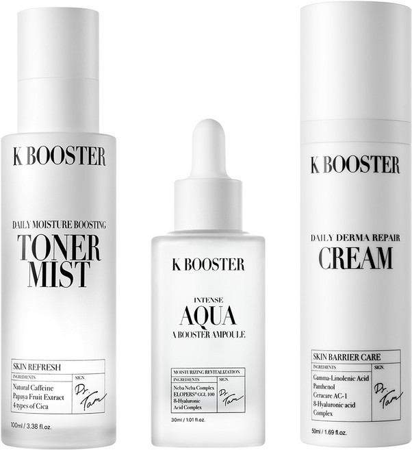 보습 케어 3종 세트 (아쿠아 A 앰플 30ml + 토너 미스트 100ml + 더마 리페어 크림 50ml), 3세트