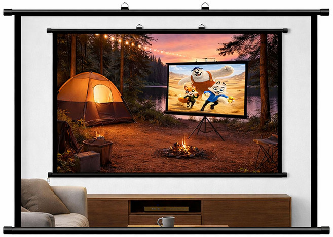 [당일배송]특허받은 빔스크린 가방포함 빔프로젝터스크린 프로젝터스크린 4:3/16:9 호환 40/60/80/100/120인치/울트라매트원단/캠핑용/회의용/이동형/교육용/가정용스크린2, 클래식뷰 60인치스크린