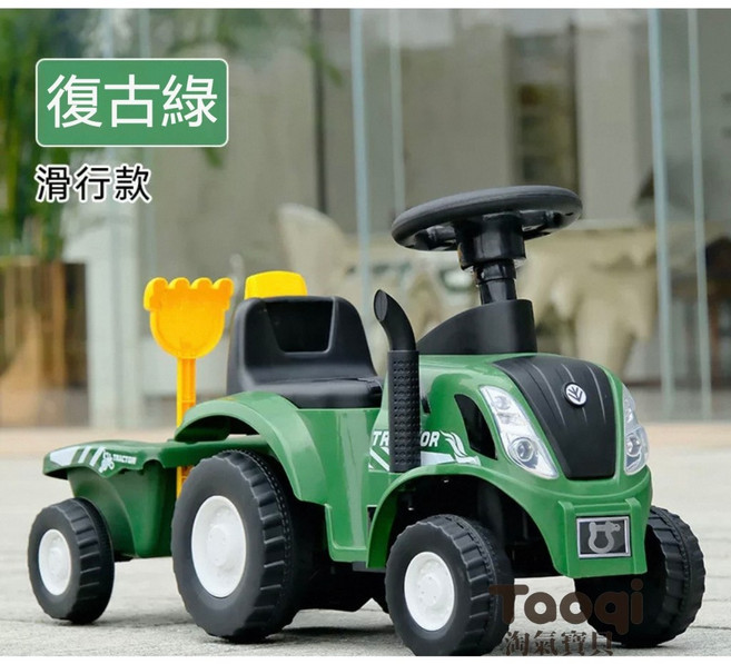 淘氣寶貝 兒童滑行拖拉機, 復古綠, 1個