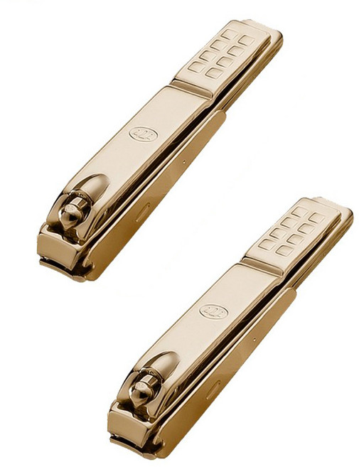 미니 유아용 쓰리세븐 777 유아 어린이용 소형 손톱깍이 N-631ZASG 손발톱깍이, 2개, 골드