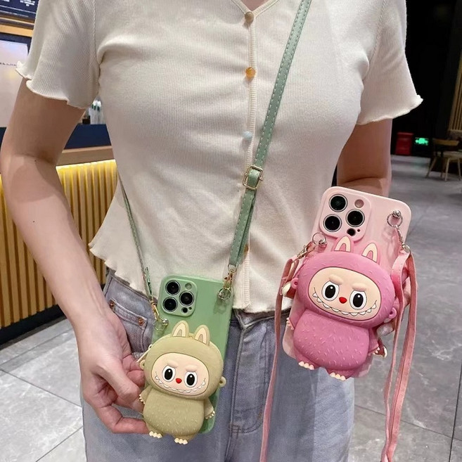 라부부 실리콘수납가방 휴대폰 케이스 멜빵 랜덤