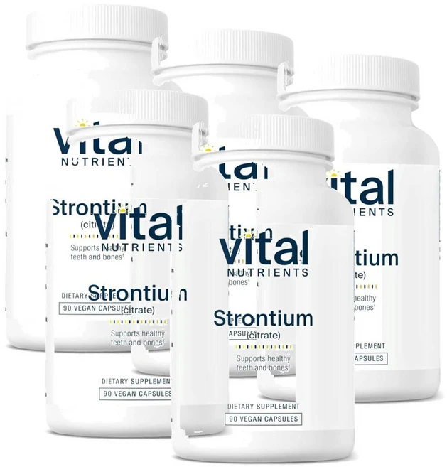 바이탈 뉴트리언츠 스트론튬 시트레이트 227mg 캡슐 Vital Nutrients Strontium, 5개, 90정 - 쿠팡