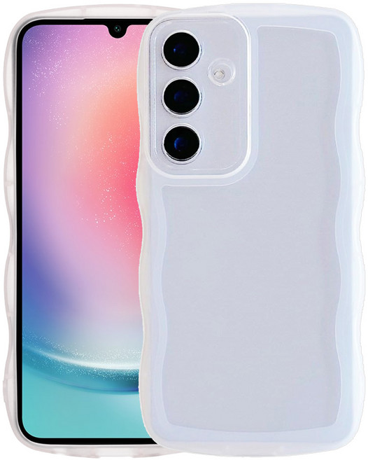 벌크온 갤럭시 A24 물결 웨이브 쿠션 투명 휴대폰 케이스