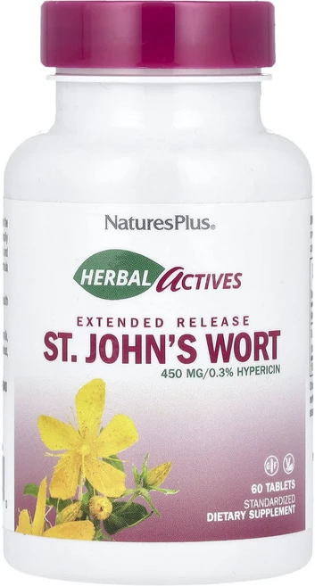 NaturesPlus 허브 액티브 세인트존스워트 450mg 60정, NaturesPlus허브액티브세인트존스워트450mg60, 1개 - 쿠팡