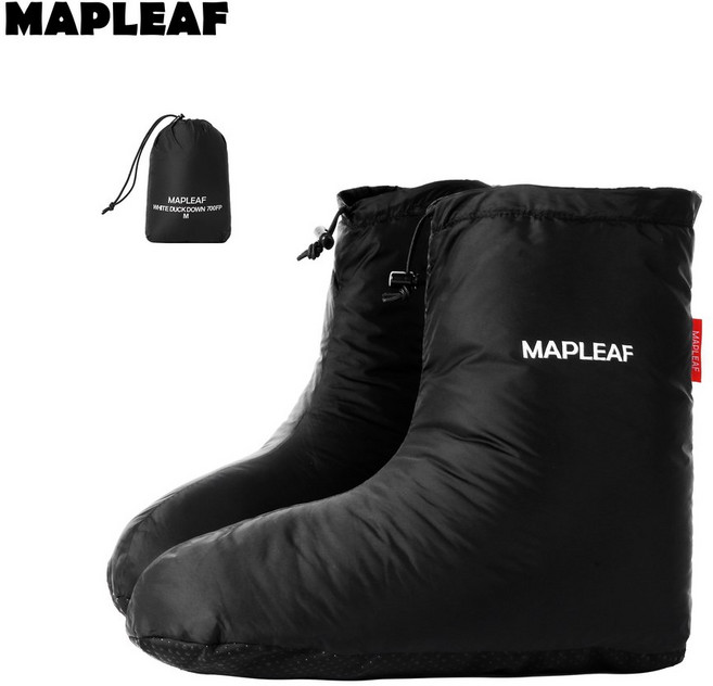 EAF 다운부티 700FP 거위털자켓 캠핑슬리퍼 방한발토시 우모복 다운경량패딩 등산용품 경량패딩 겨울패딩 등산 방한복 경량양말 패딩 우모발덮개 다운재 프리마로프트 패딩신발 겨울, M, Bla, 1