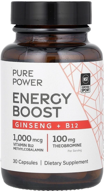 Dr. Mercola Pure Power Energy Boost Ginseng + B12 30 Capsules, 1개, 30정 - 쿠팡