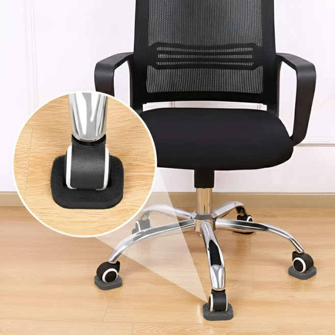 르브아 의자바퀴 고정 세트 소음방지 커버 의자발 패드, 5개, 차콜그레이