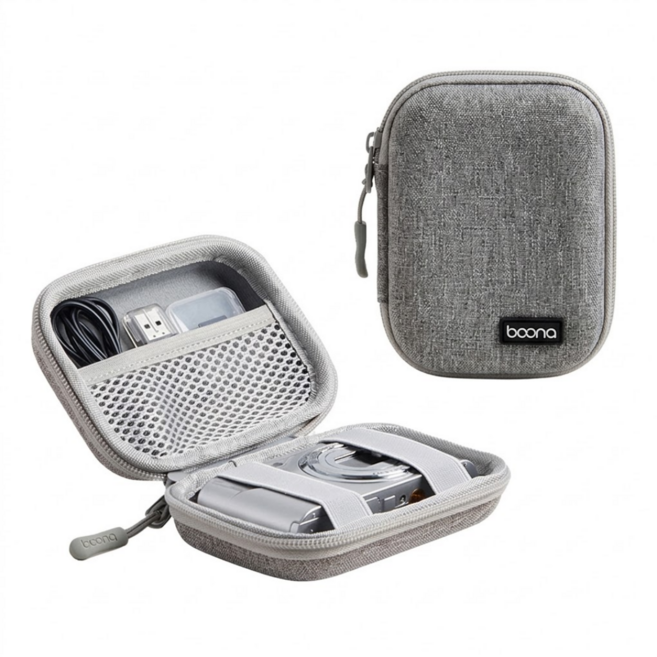 더심플러 디카 네모 케이스 / 미니 디지털카메라 전용 휴대용 가방 / 옛날 미러리스 컴팩트 사진기 파우치 / 콤팩트 똑딱이 카메라 보관, 오리지널 EVA (그레이), 1개, 그레이