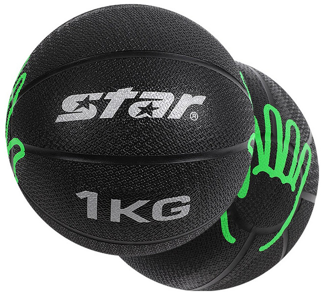 스타 메디슨볼 ER-1kg 초급 스트레칭 재활운동 홈트 (블랙), 1개, 1kg