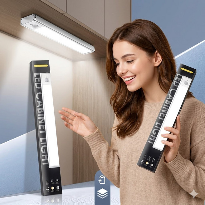 중정원 멜로우 C타입 충전식 LED 상시가능 센서등 30cm, 1개, 화이트(센서등), 화이트, 웜화이트, 옐로우(조명)