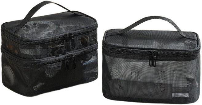 비브랜드 대용량 화장품 세면도구 다용도 메쉬 사각 파우치