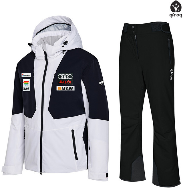 지프로그 스키복 로체 큐티 화이트블랙 여성용 세트 보드복