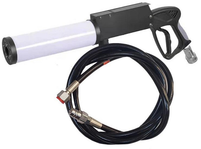 바LED CO2 가스 칼럼 건 핸드 헬드 드라이 아이스 스프레이건 무대 연기 기계 나이트 클럽 분위기 소품, 01 브라운, 1개