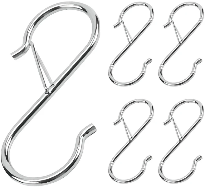 리빙홈디테일 떨어지지 않는 다용도 S자 고리 LHD-035, 실버, 5개 - 쿠팡