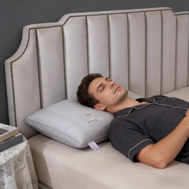 진드기 방지 면 건강 스킨 케어 가볍고 통기성 경추베개 2P, 그레이, 2개