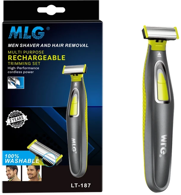 남성과 여성을위한 MLG 전기 면도기 휴대용 전신 트리머 USB T 모양의 블레이드 면도기 수염 겨드랑이 빨, 01 Black usb charging, LT-187