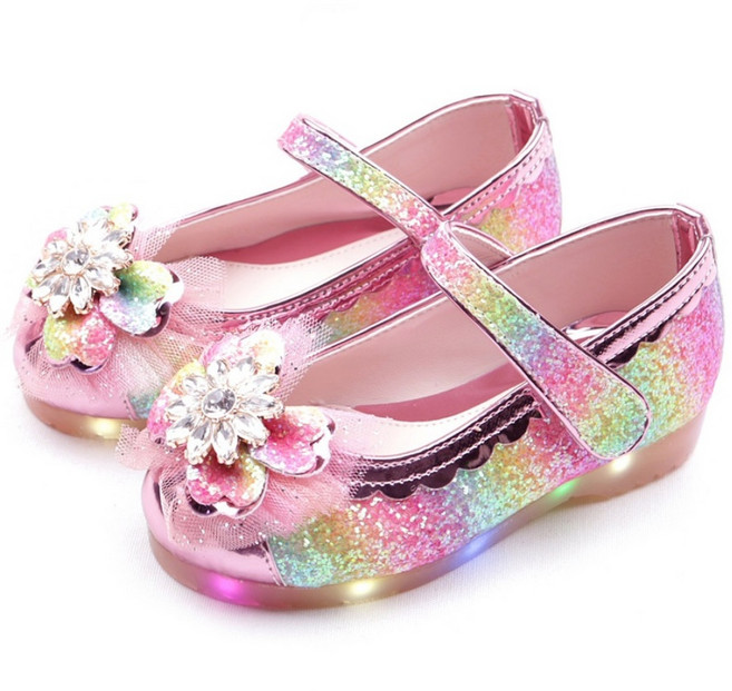 풋풋 썬플라워 LED 구두 라이팅구두 발광구두 여아구두