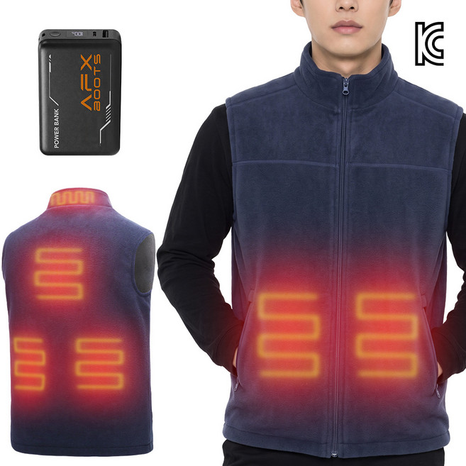 2위 - LABEWVI 남성 발열 조끼 20000mAh 배터리 포함 USB 충전식 숏파일 폴라플리스 온열 조끼 목 등