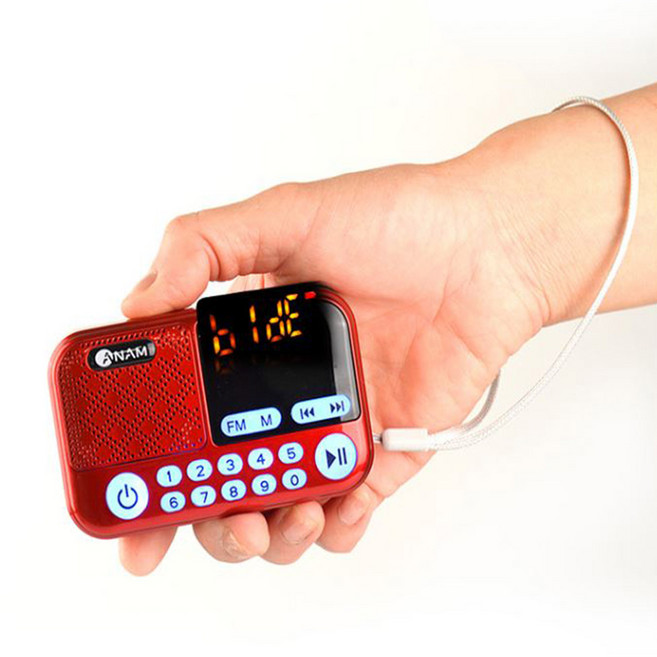 아남 휴대용 효도라디오 ATX-20 소형 스피커 미니 포켓 라디오 FM/USB/TF카드, 레드