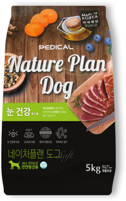 네이처플랜5kg 눈건강 아이케어 강아지 소프트사료, 오리+쌀, 5kg, 1개
