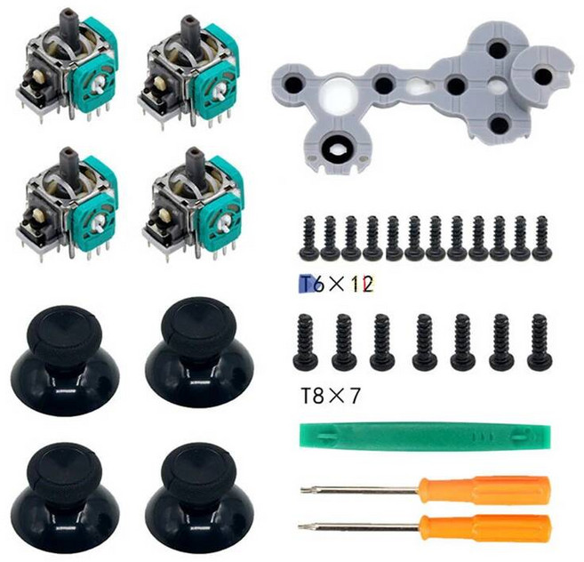 엑스박스패드 호환교체 하우징 케이스 액사리 XBOX컨트롤러 3D 예비 부품 조이스틱 아날로그 센서 샤프트 나사 키트 트 도구 XBOX ONE 컨트롤러 수리 액서리 [호환], 엑스박스패드 호환교체 하우징 케이스 액사리 XBOX컨트