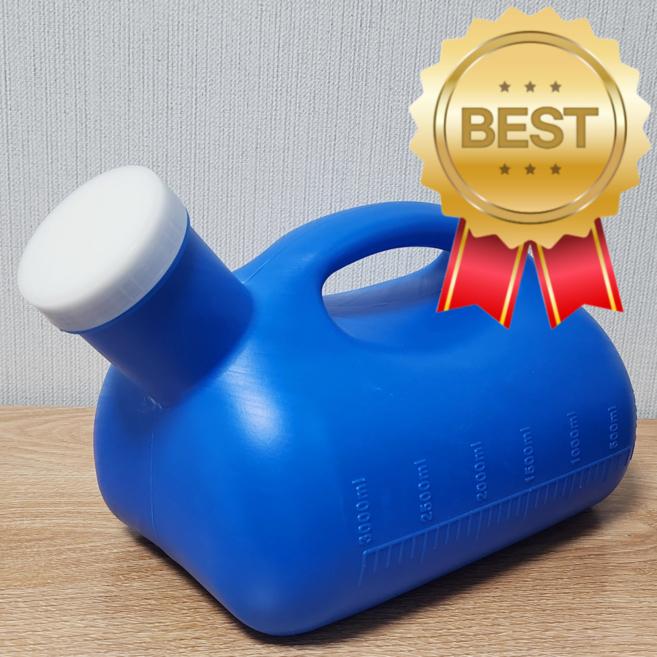 새지않는 휴대용 소변통 대용량 3000ml, 블루, 1개