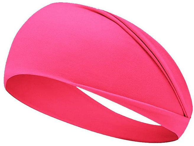 형광 스포츠 머리띠 요가 땀 흡수 헤어밴드 넓은 탄성, 1개, 1. F hot pink / A. 원 사이즈
