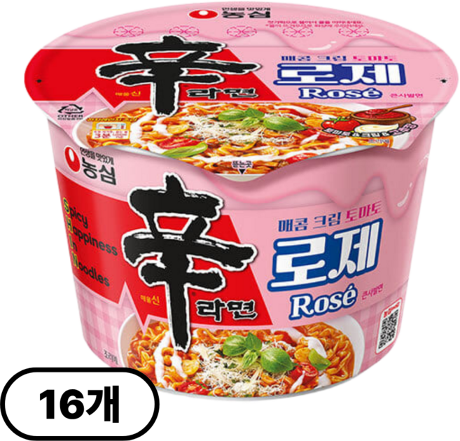 농심 신라면 로제 큰사발면 16입, 16개