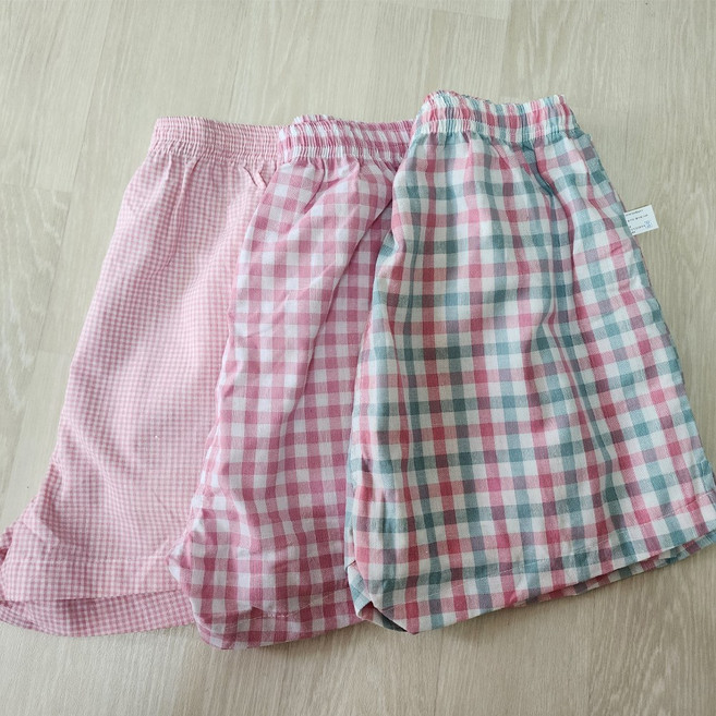 남여공용 순면 홈웨어 트렁크 잠옷반바지 3부바지 3pcs 편안한 면 반바지