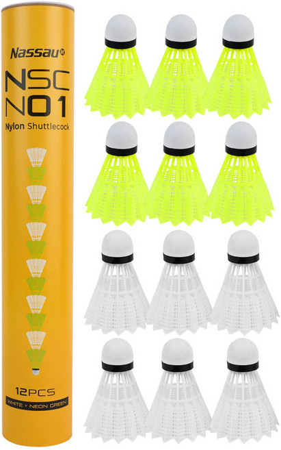 낫소 셔틀콕 나일론 N01 배드민턴공 12개입, 본상품, 1개