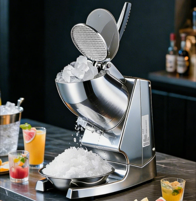빙수나라 고장없는 빙수기계 눈꽃 밭빙수 기계 가정용 업소용 빙삭기 얼음 분쇄기 자동 수동, 스페이스 실버 / 4