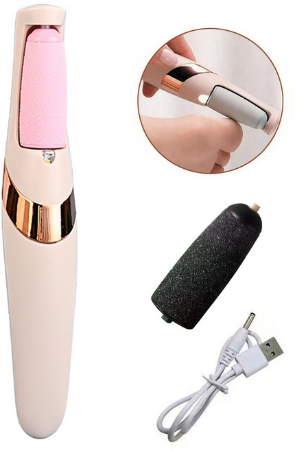 무선전동 발각질제거기 셀프 뒤꿈치 손바닥 굳은살 각질 관리, 분홍색