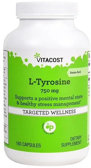 비타코스트 엘티로신 750mg 캡슐 Vitacost L-Tyrosine, 1개, 180정 - 쿠팡