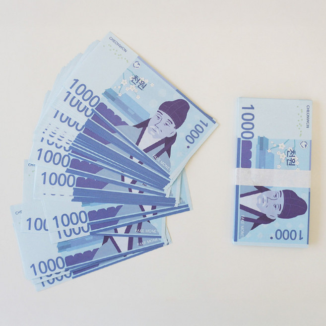 [갓생살기] 저축 챌린지 세트 세이빙 보드 & 페이크머니 키트, 1세트, 1000원