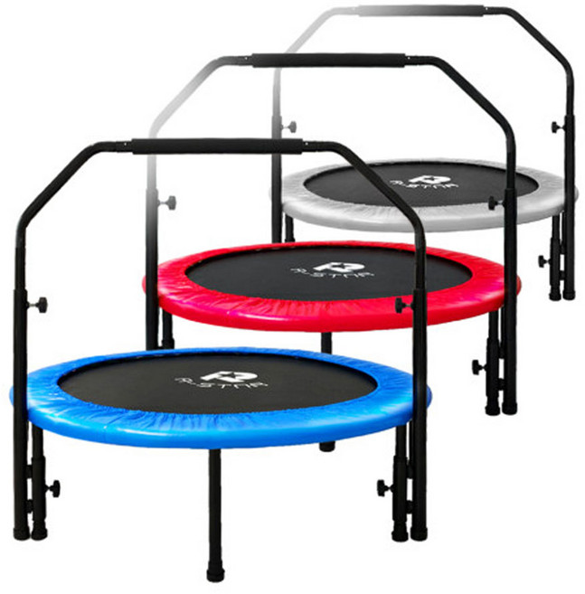 롤링스타 접이식 트램폴린 밴드형 40 48 55인치 점핑 보드 어린이 유아 방방 안전바 포함, 레드