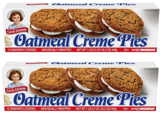 리틀데비 오트밀 쿠키 크림 파이 12봉지 x 2팩, 2개, 459g - 쿠팡