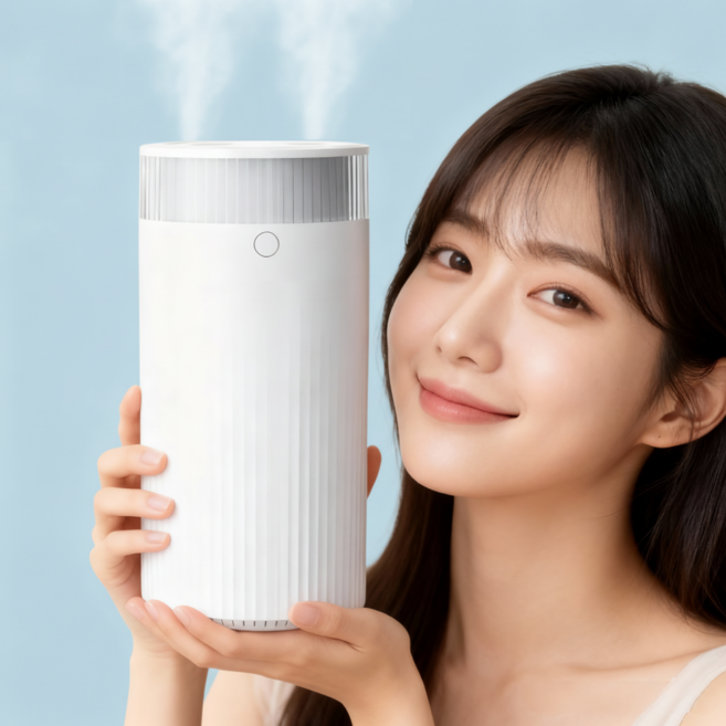 BEO 미니 무선 가습기 사무실용 탁상용 휴대용 차량용 무소음 가습기, 모던화이트