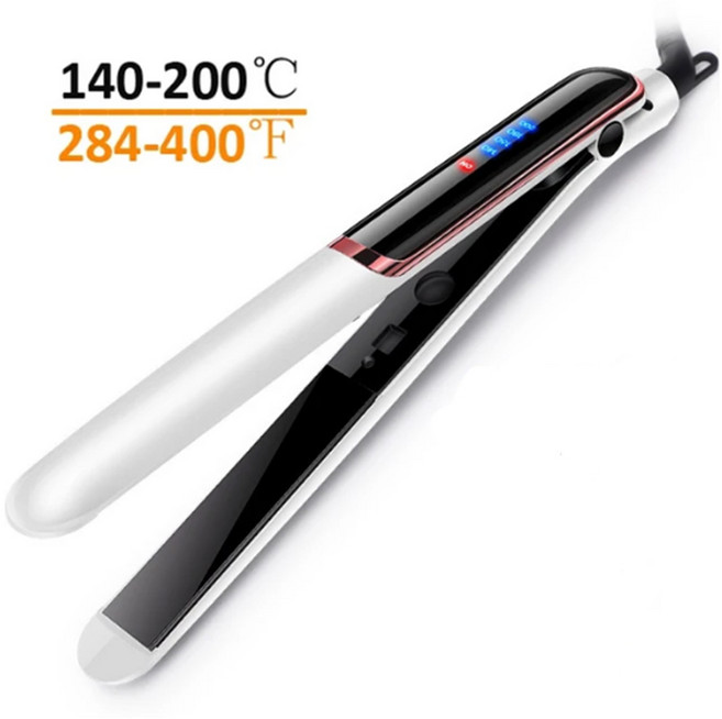 음이온 적외선 LED 디스플레이 헤어 컬링 다리미 전문 미용 도구 플랫, 03 AU, 02 WHITE