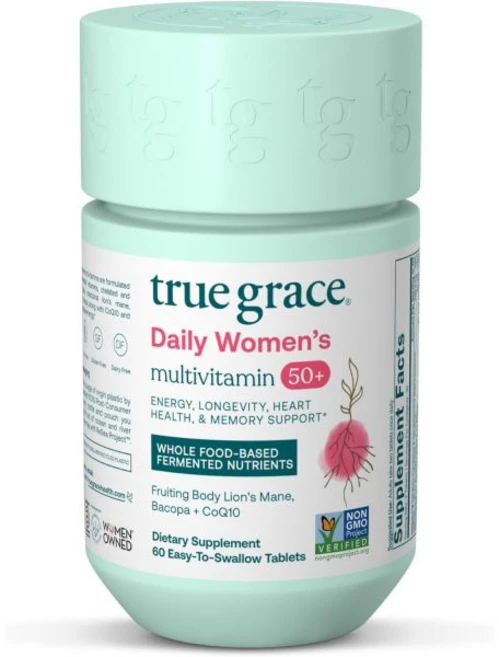 True Grace Daily Women’s Multivitamin 50+ - 60 Easy-to-Swallow Tablets - Energy Longevity & Mem, 30 Day Supply, 1개 - 쿠팡