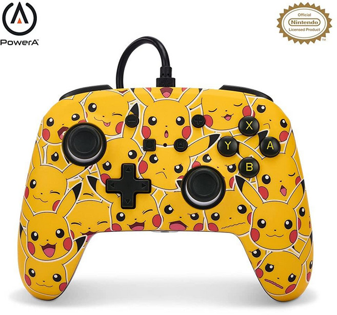 PowerA 닌텐도 스위치 유선 컨트롤러 커비, 피카츄 무드