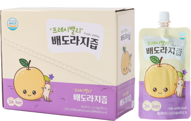 프레시밸리 어린이 배도라지즙, 10개, 100ml