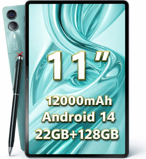 태블릿 PC 대화면 안드로이드 4G LTE WiFi 22GB/128GB OLED 옥타코어 키보드 패키지 터치펜/케이스/보호필름 포함, Wi-Fi+Cellular, 128GB, Mint Green