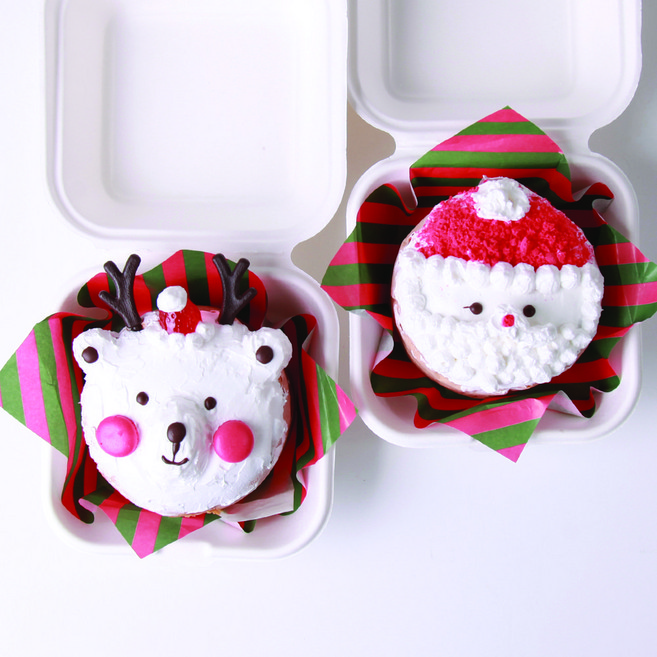 참새방앗간 크리스마스 도시락케이크 만들기 체험 키트 미니케이크 2개 냉동보관 어린이집 돌봄 학교 단체, 1박스, 210g