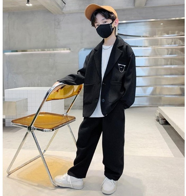 키즈목마 kids horse 남아용 오버핏 정장 세트 주니어 수트 하객룩 정장 바지 주즈핏 아이돌스타일091